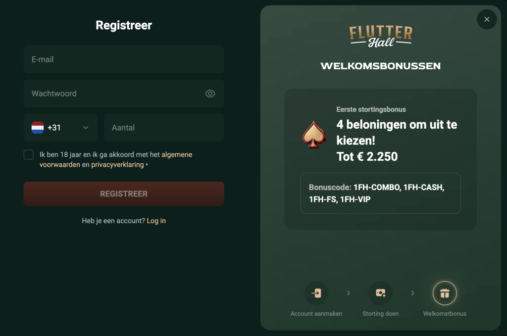 flutterhall registratie